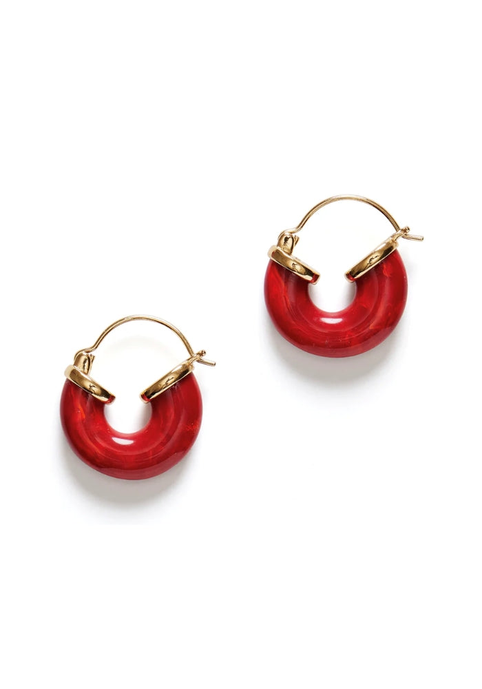 ANNI LU Petit Swell Hoop Earrings - Bright Red