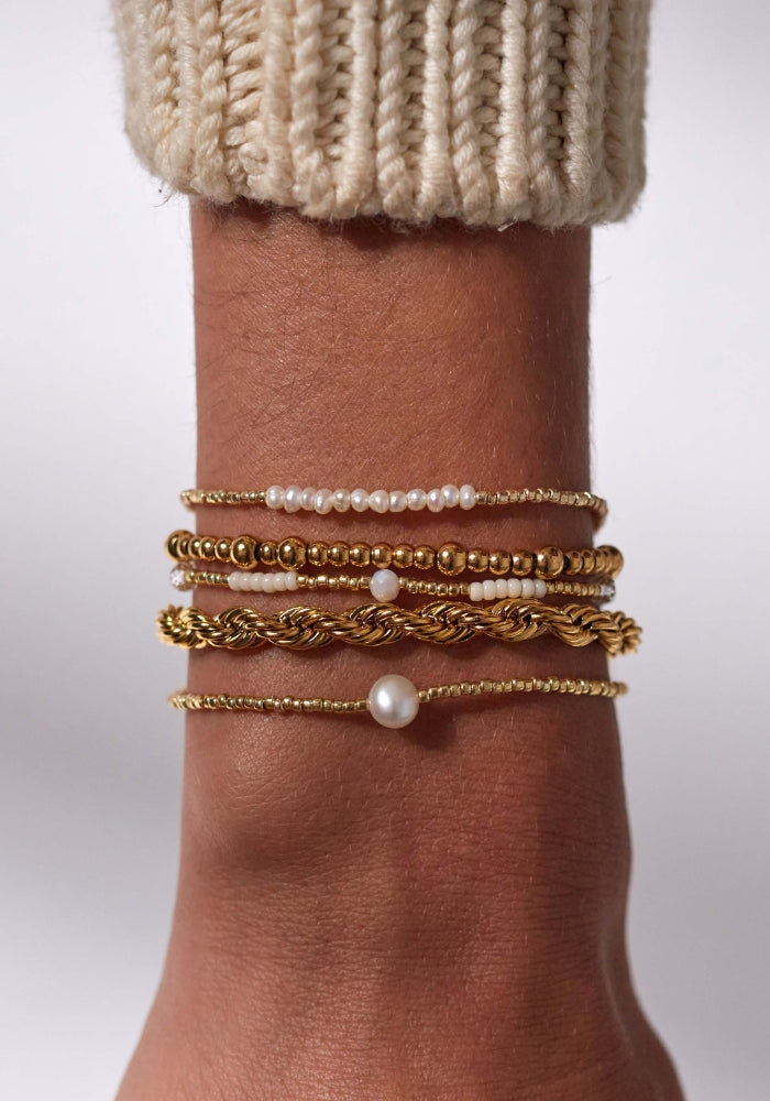 ANNI LU Slim Pearly Bracelet - Gold