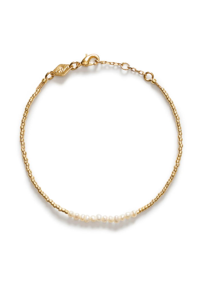 ANNI LU Slim Pearly Bracelet - Golden Cream