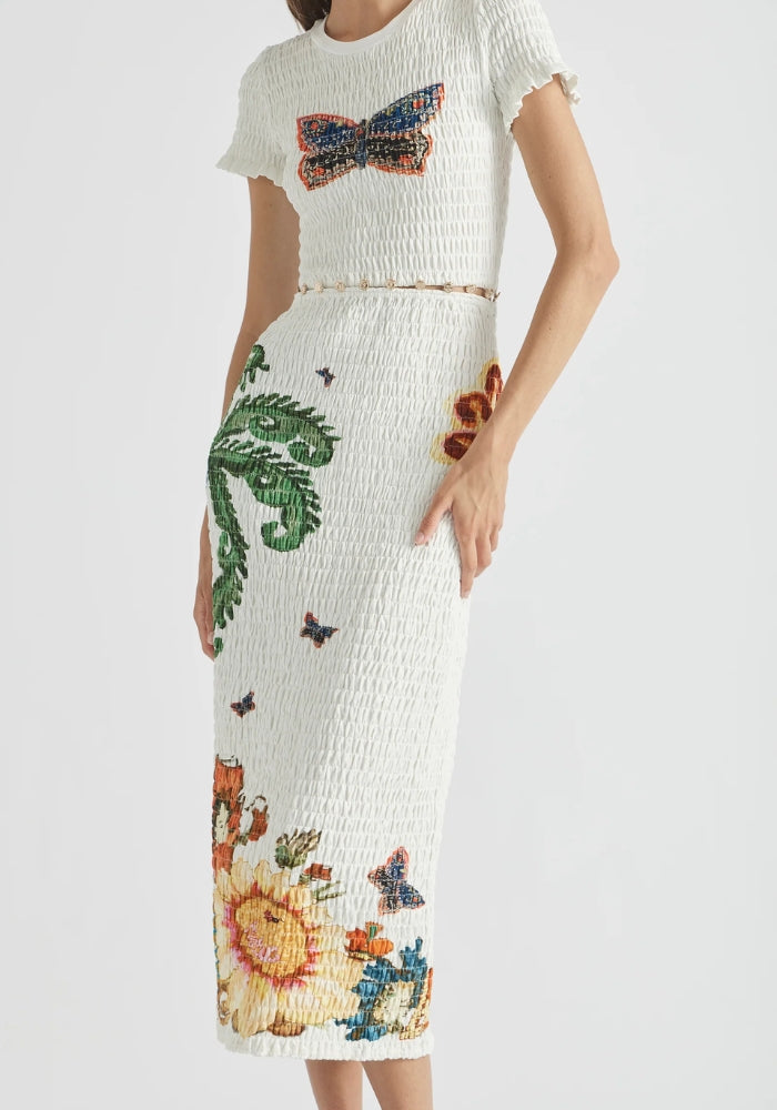 ANTIPODEAN Home of the Art Shirred Long Dress 
