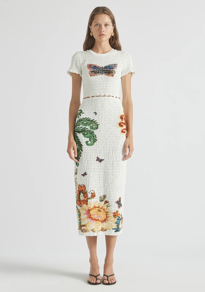 ANTIPODEAN Home of the Art Shirred Long Dress 