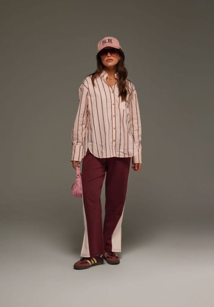 ARAMINTA JAMES Alpine Cotton Stripe Shirt Light Blush