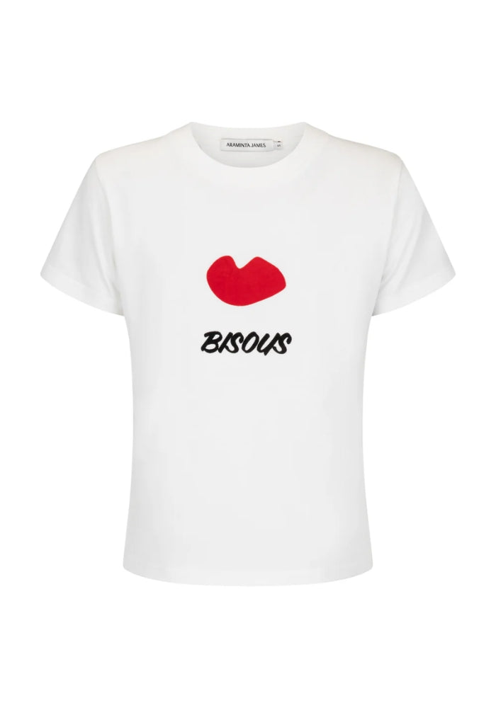 ARAMINTA JAMES Bisous Baby Tee Warm White