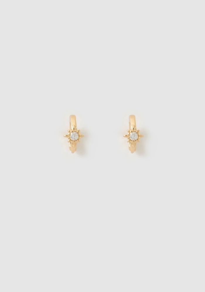 ARMS OF EVE Nova Gold Huggie Earrings