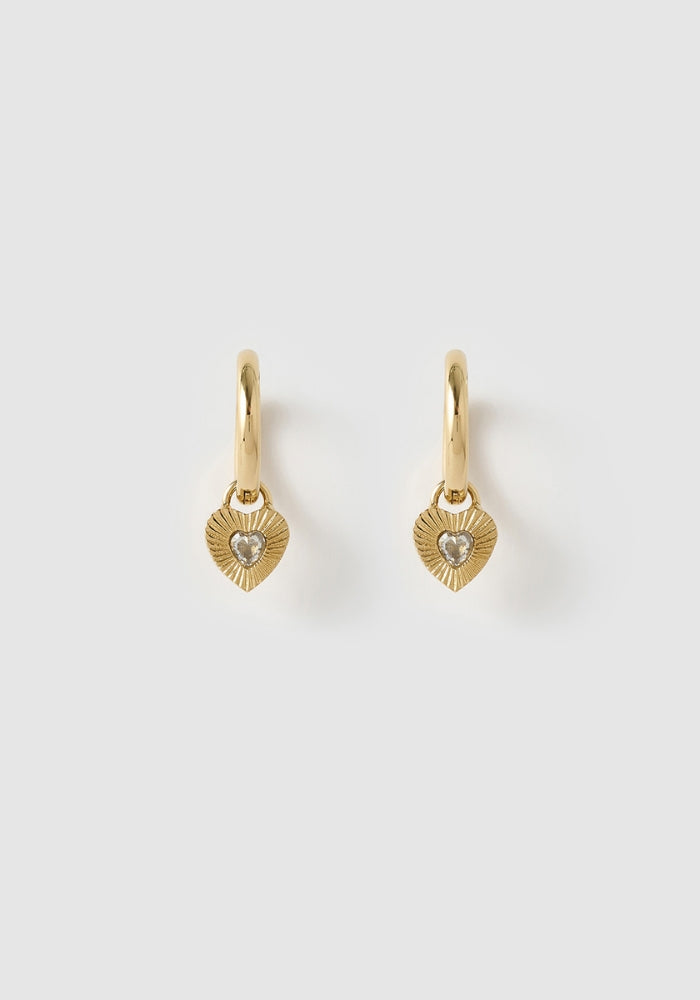 ARMS OF EVE Ruby Heart Earrings - Stone