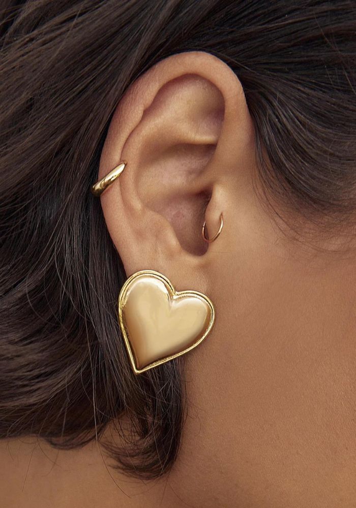 Arms of eve Darling Heart Earrings- Gold