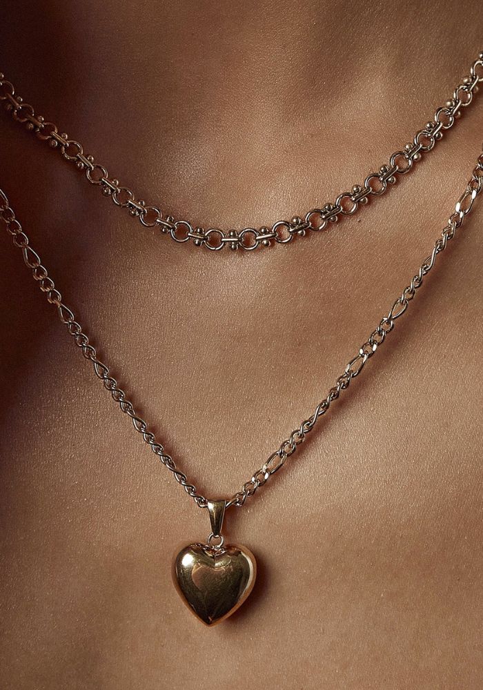Arms of eve Rose Heart Necklace- Gold