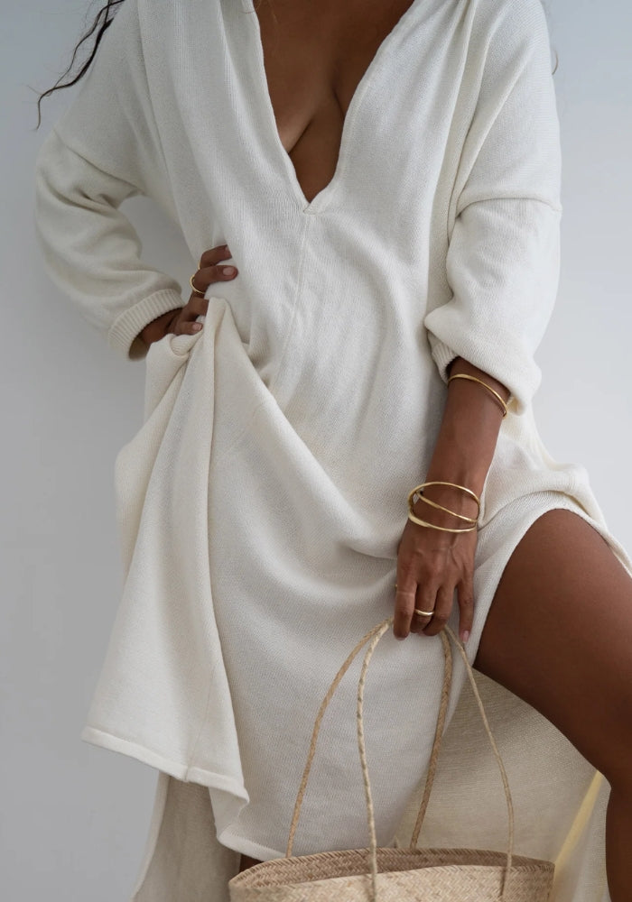 AVY AND CO Lola Knit Dress - Cream