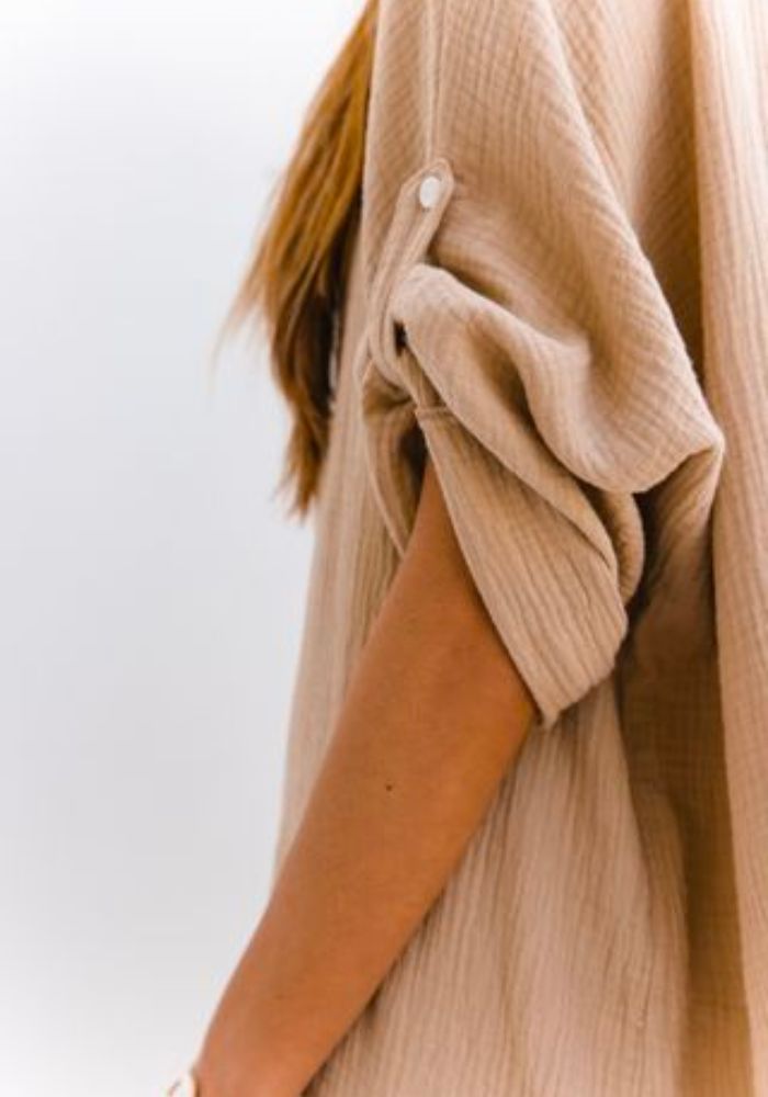 Slouchy Oversized Top - Almond