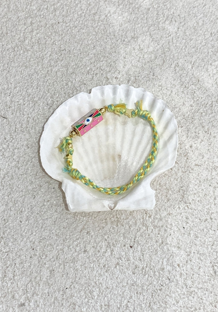 Braided Rope Bracelet - Lime