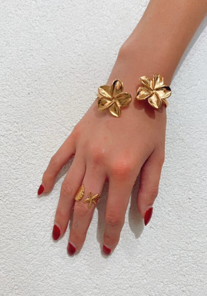 Frangipani Gold Cuff