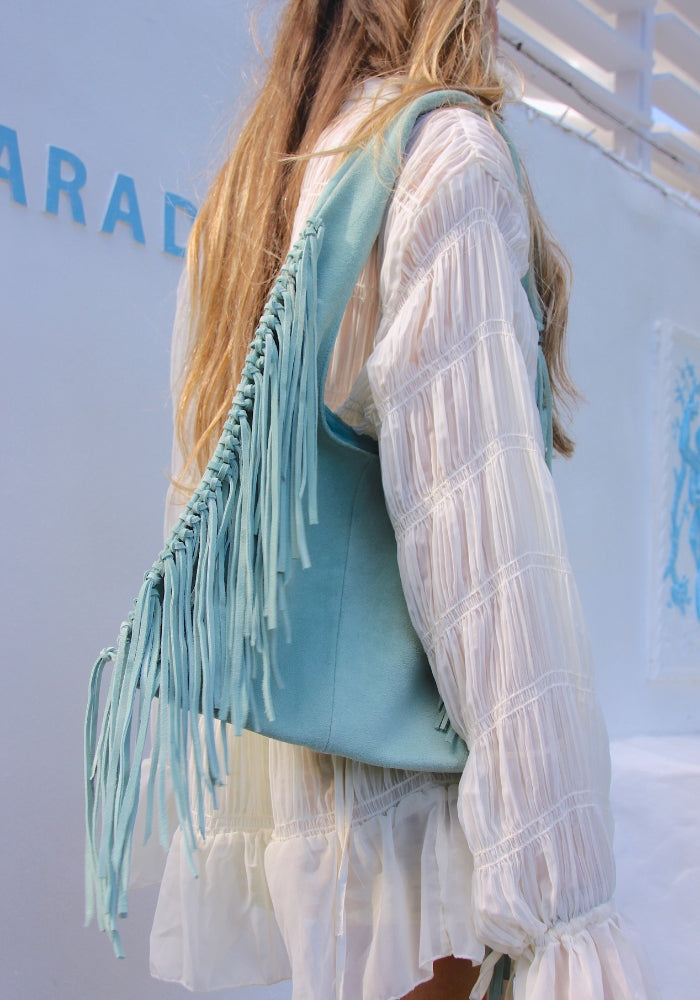 Cabo Isabel Fringe Bag - Turquoise