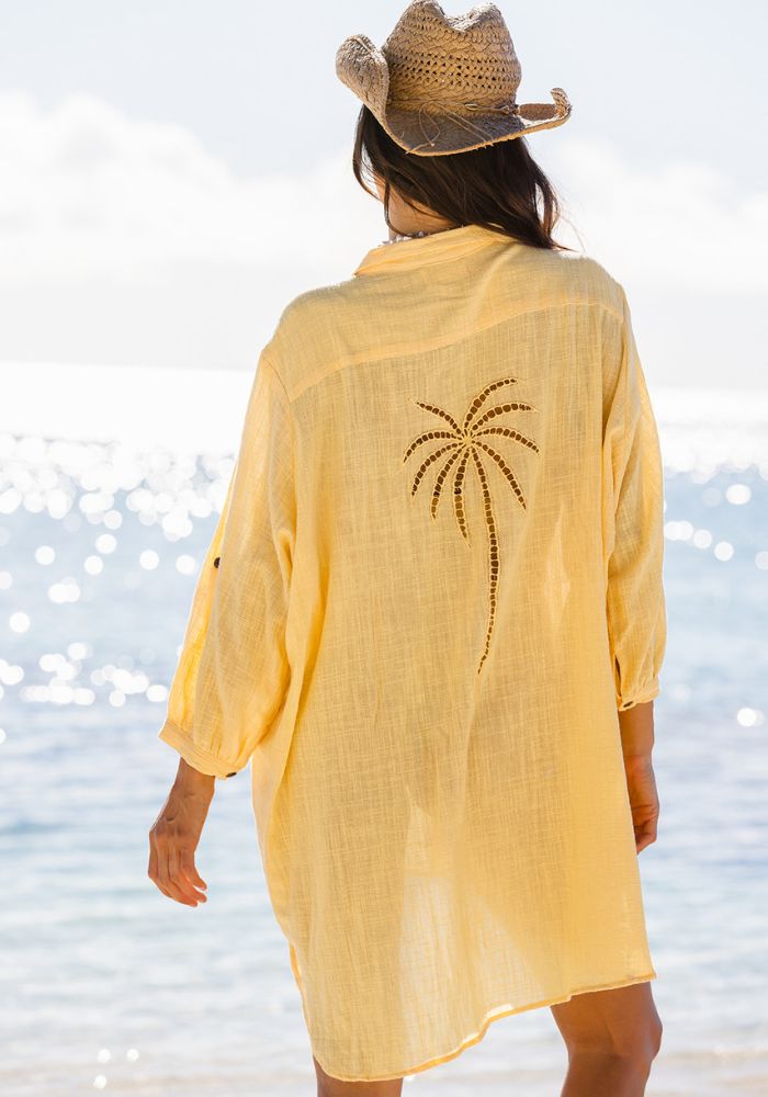 OG Palm Shirt Dress - Banana