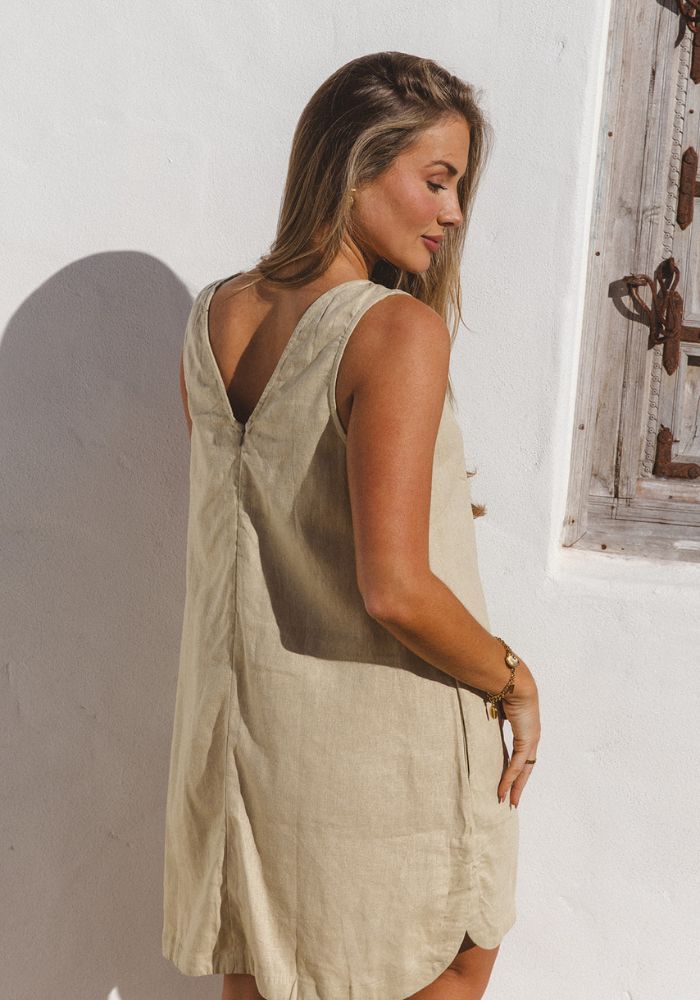 Paros Mini Dress -  Natural