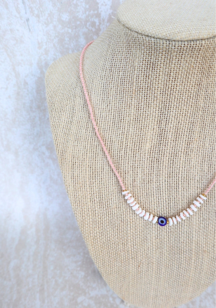 CABO GYPSY Evil Eye Necklace - Pink