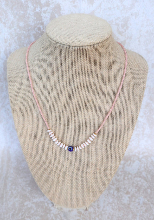 CABO GYPSY Evil Eye Necklace - Pink