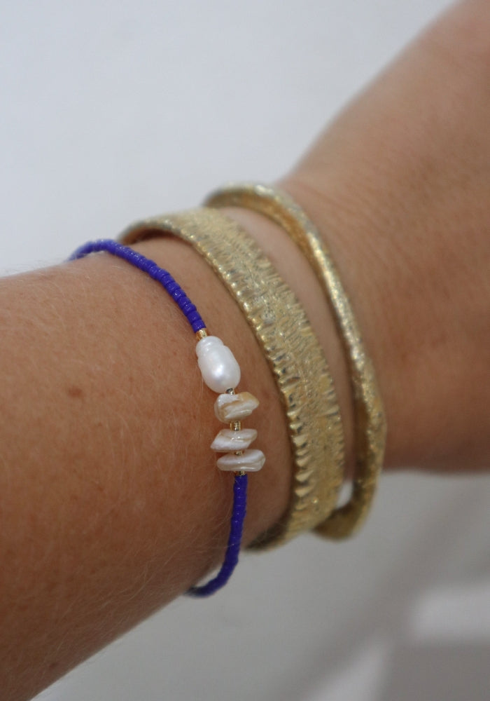 Pearl Beaded Bracelet - Blue