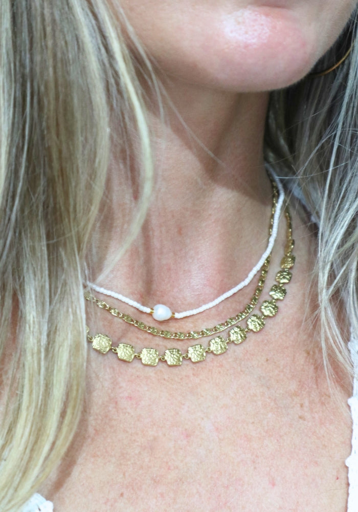 CABO GYPSY Beaded Pearl Necklace - Natural