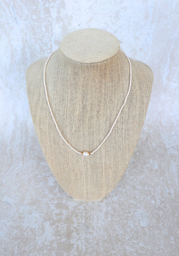 CABO GYPSY Beaded Pearl Necklace - Natural