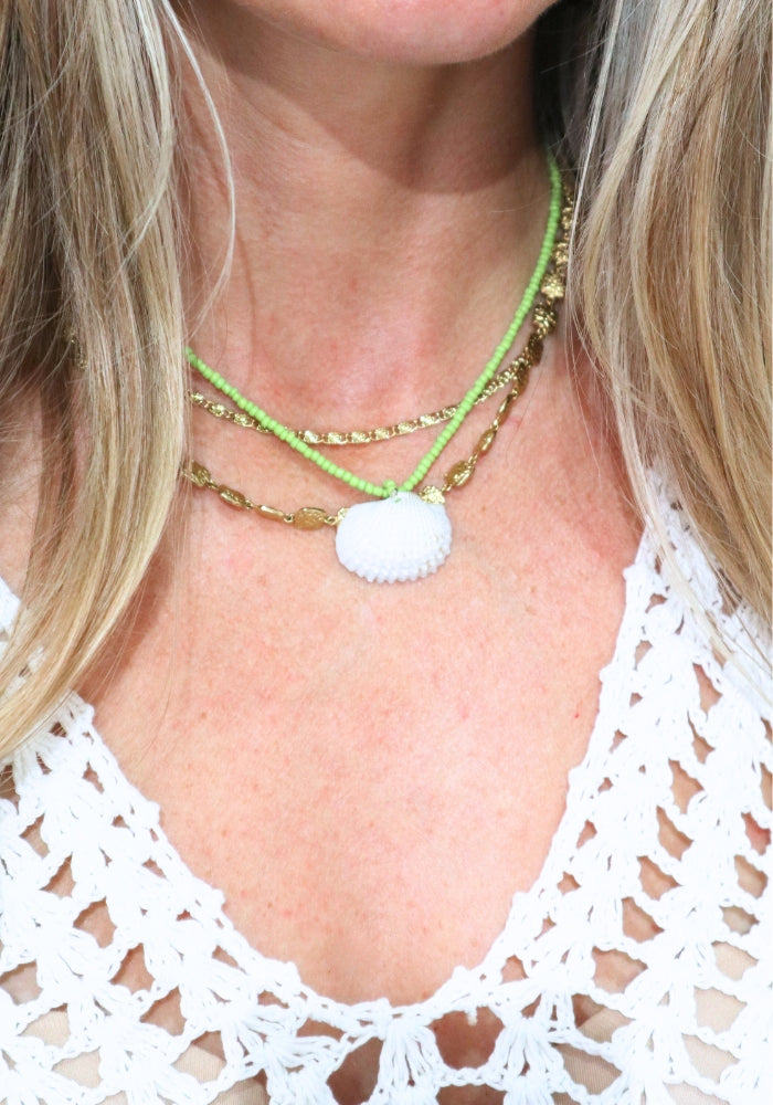 CABO GYPSY Sunray Venus Necklace - Moss