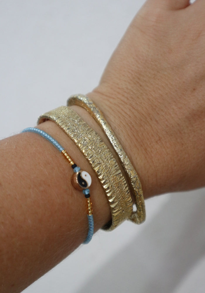 Yin Yang Beaded Bracelet - Blue