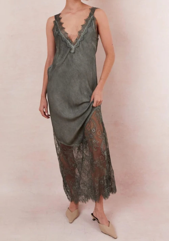 CHARLI Solange Slip Dress - Khaki