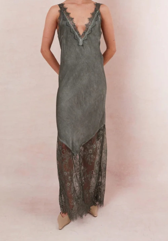 CHARLI Solange Slip Dress - Khaki