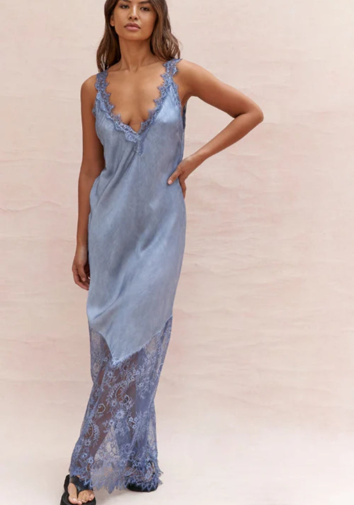 CHARLI Solange Slip Dress - Washed Blue