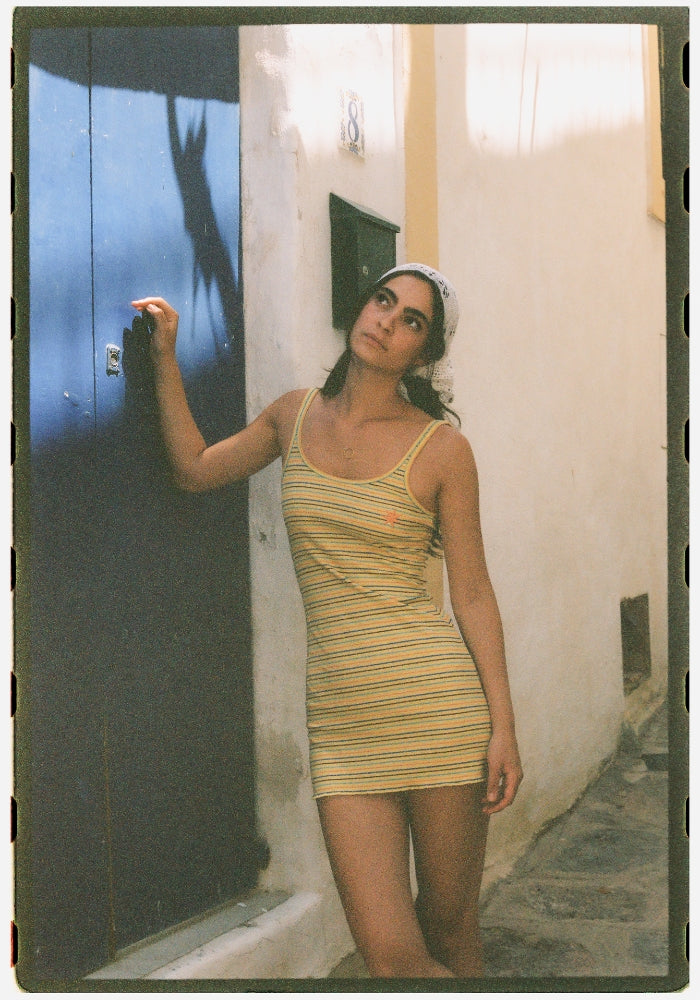 CIAO CIAO Lemon Striper Mini Dress