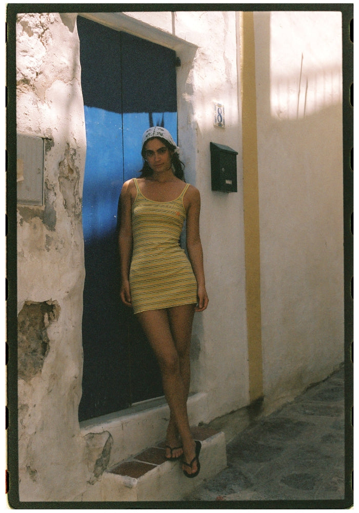 CIAO CIAO Lemon Striper Mini Dress