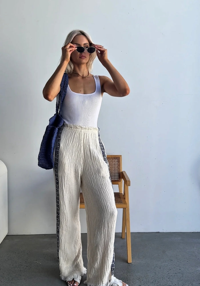 CIE CIE Surf Pant - Natural - Navy 