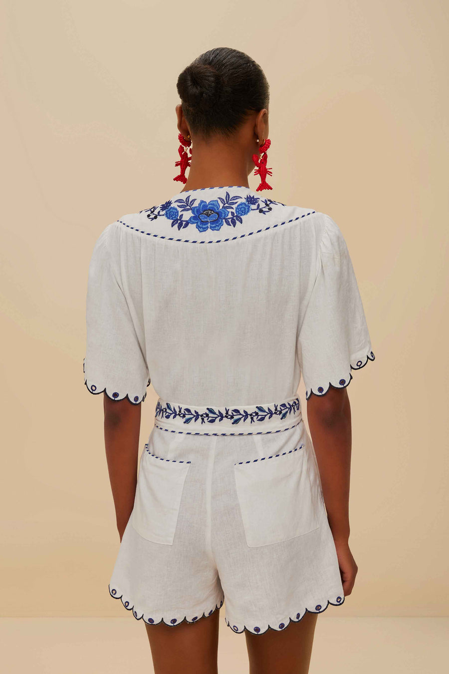 Delicate Forest Blue Richelieu Romper