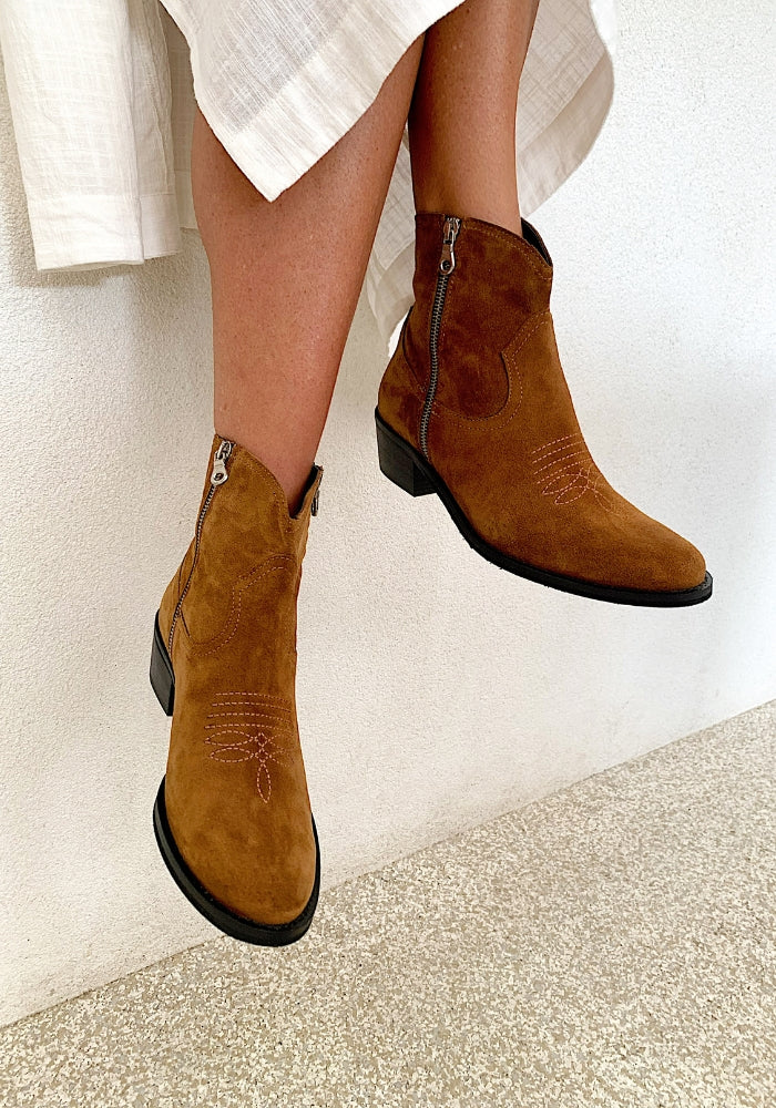 Morgan Boot Suede - Cognac Suede