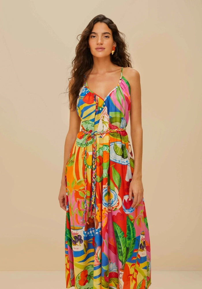 FARM RIO Summer Picnic Midi Dress