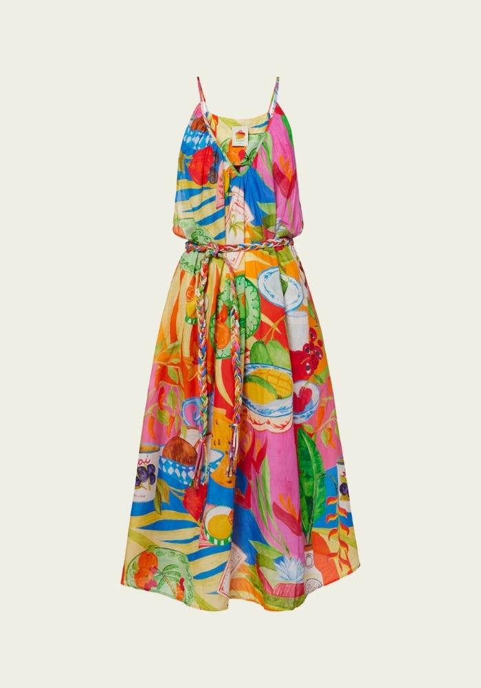 FARM RIO Summer Picnic Midi Dress