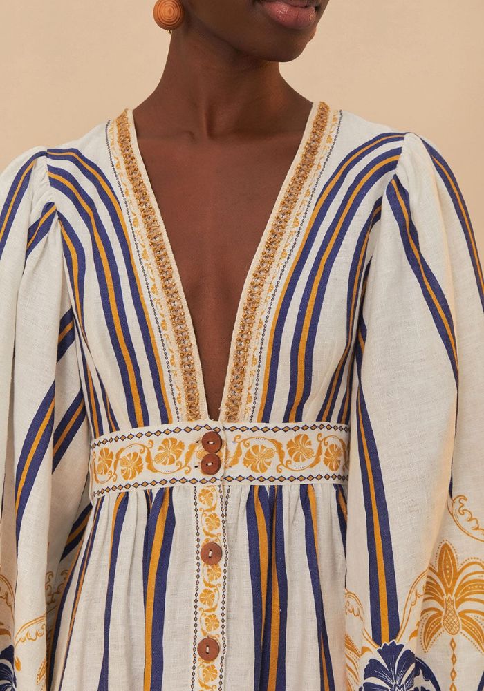 FARM RIO Pineapple Deco Dress White Bohemian FARM RIO Pineapple Deco Dress White Bohemian