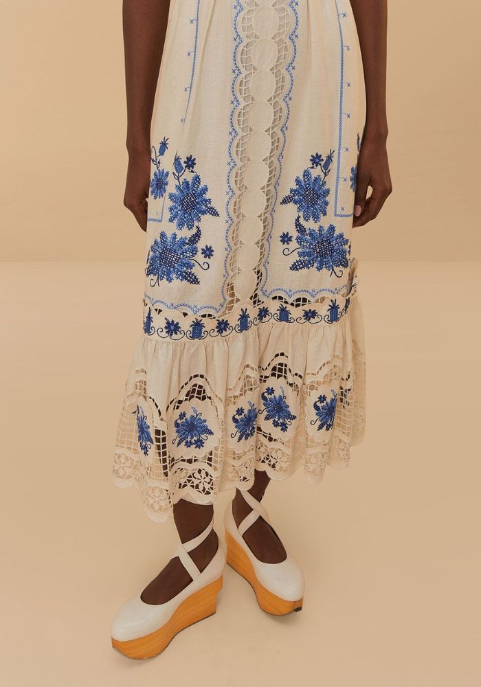 FARM RIO Richelieu Sunflower Dress
