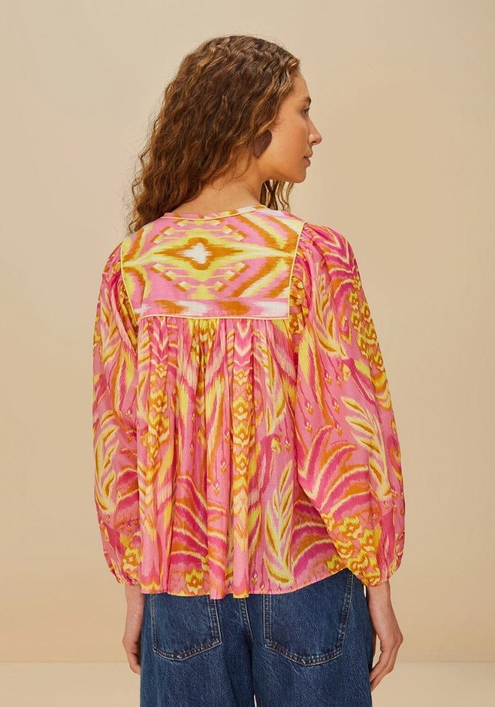 FARM RIO Pineapple tapestry Pink Blouse