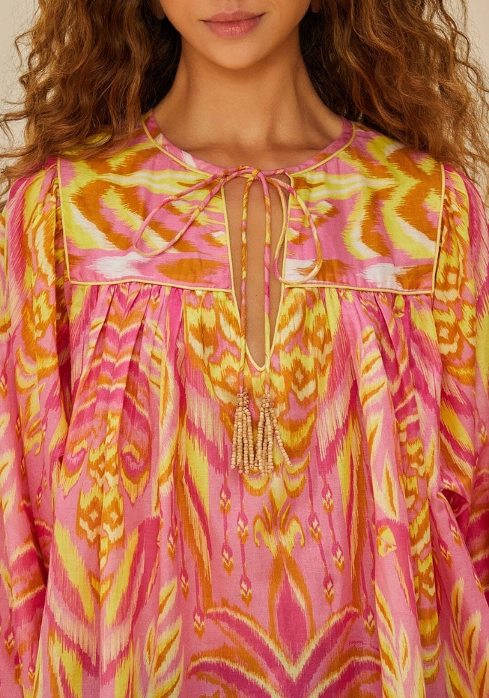 FARM RIO Pineapple tapestry Pink Blouse