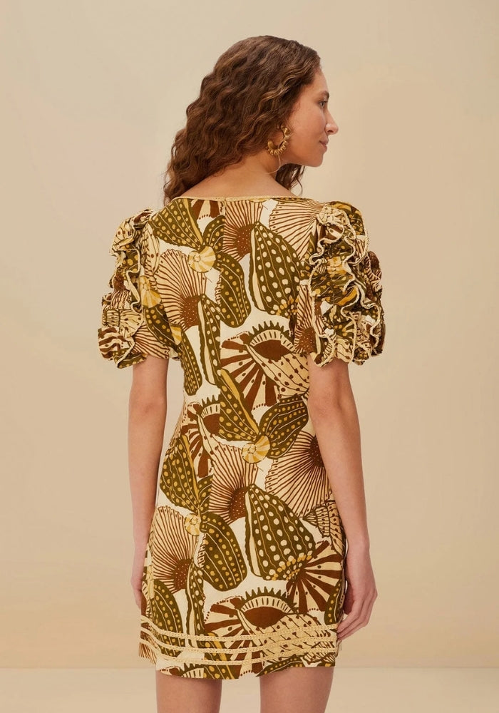FARM RIO Sand Shell Mini Dress