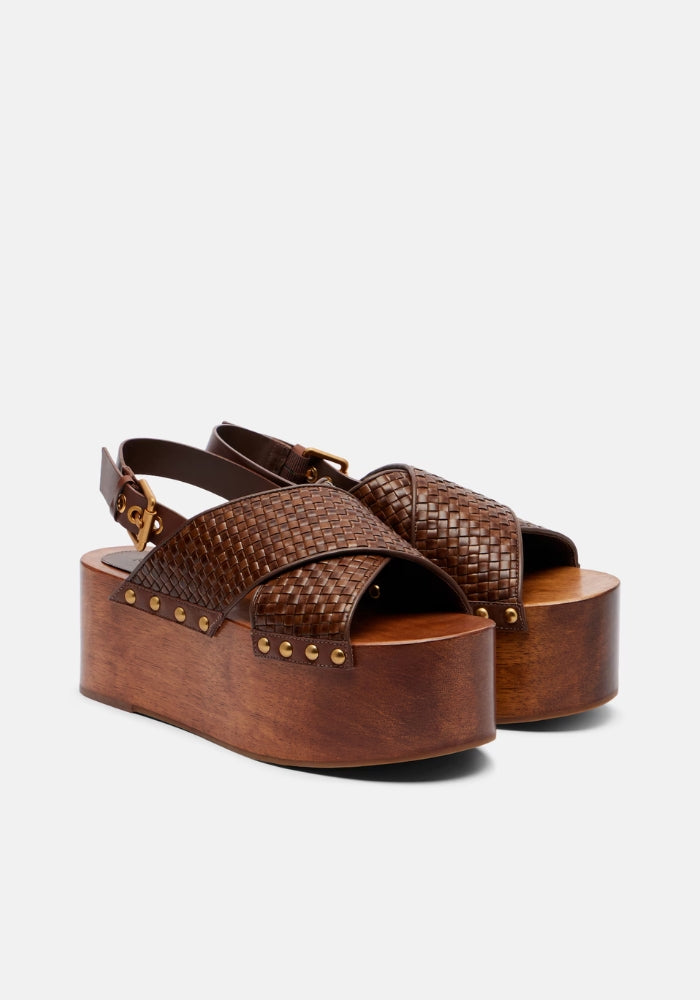 FARM RIO Woven Platform Walnut