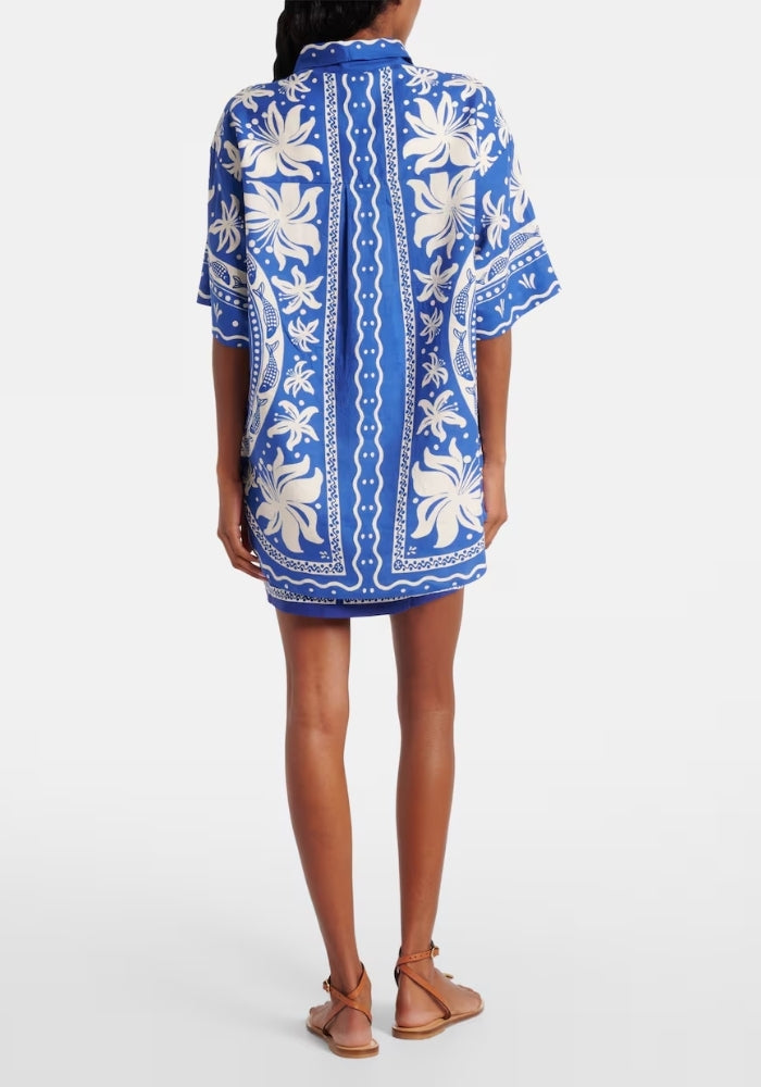 FARM RIO Ocean Scarf Shirt 