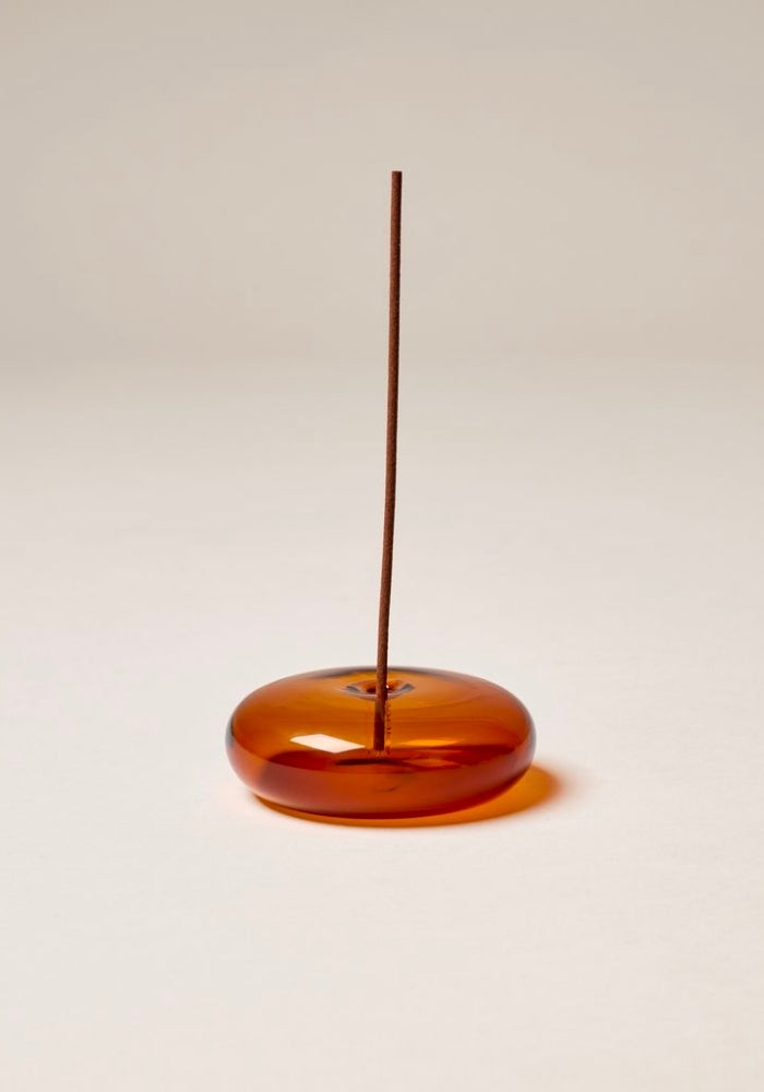 GENTLE HABITS Glass Incense Holder - Amber