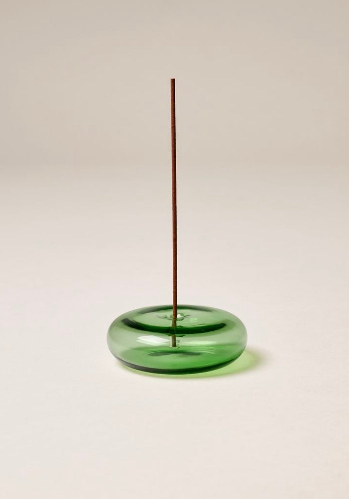 GENTLE HABITS Glass Incense Holder - Green