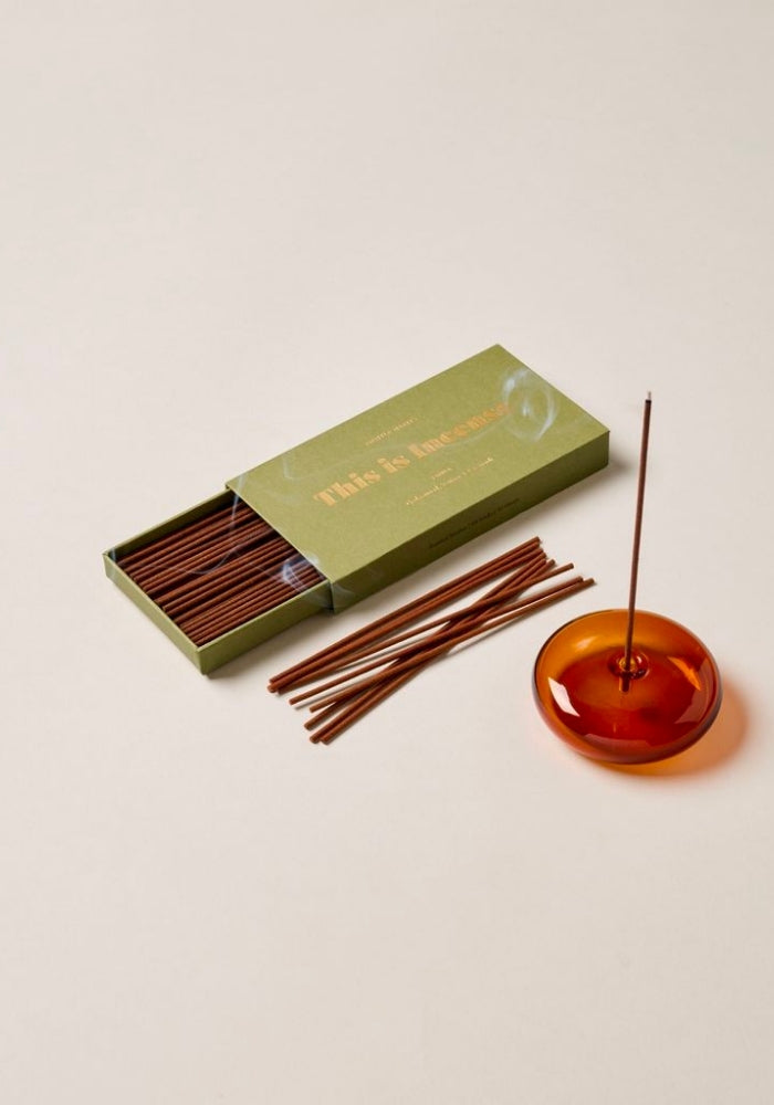 GENTLE HABITS Glass Incense Holder - Amber