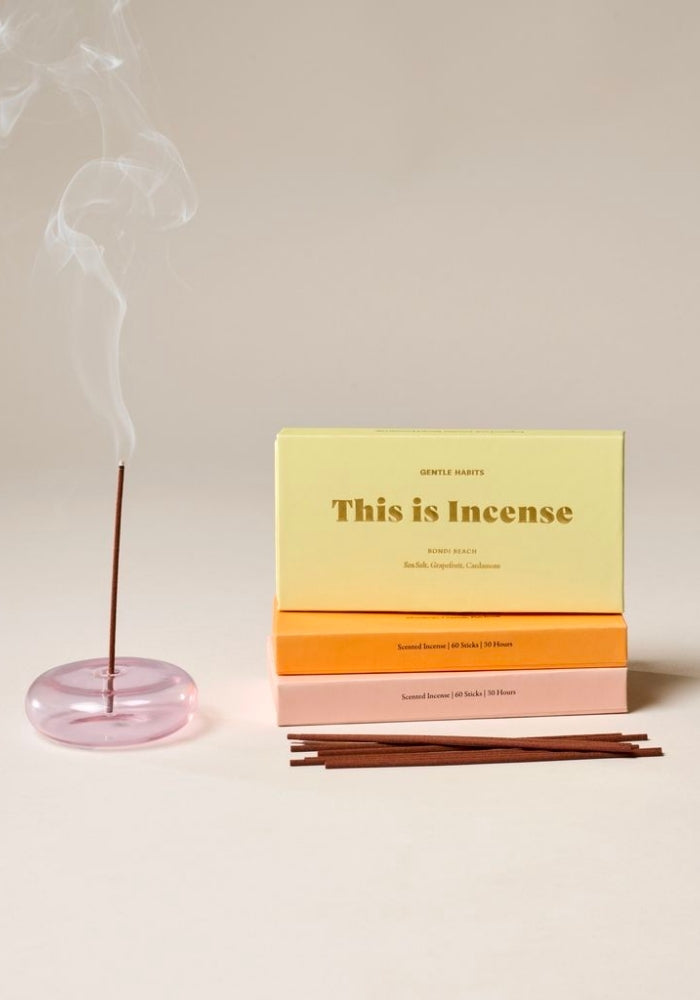 GENTLE HABITS Glass Incense Holder - Pink