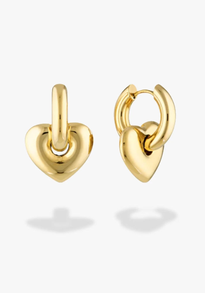 GIMME STORE Lisa Puffy Heart Earrings - Gold
