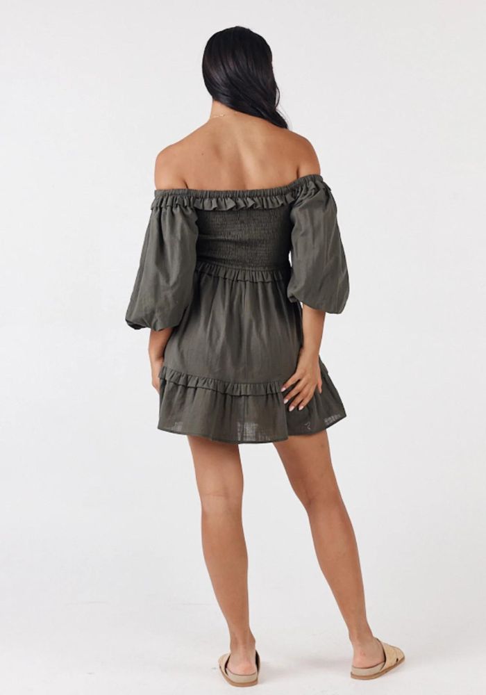 Girl and the Sun Northern Mini Dress- Forest