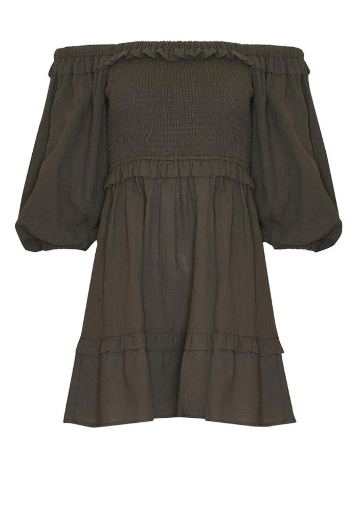 Girl and the Sun Northern Mini Dress- Forest