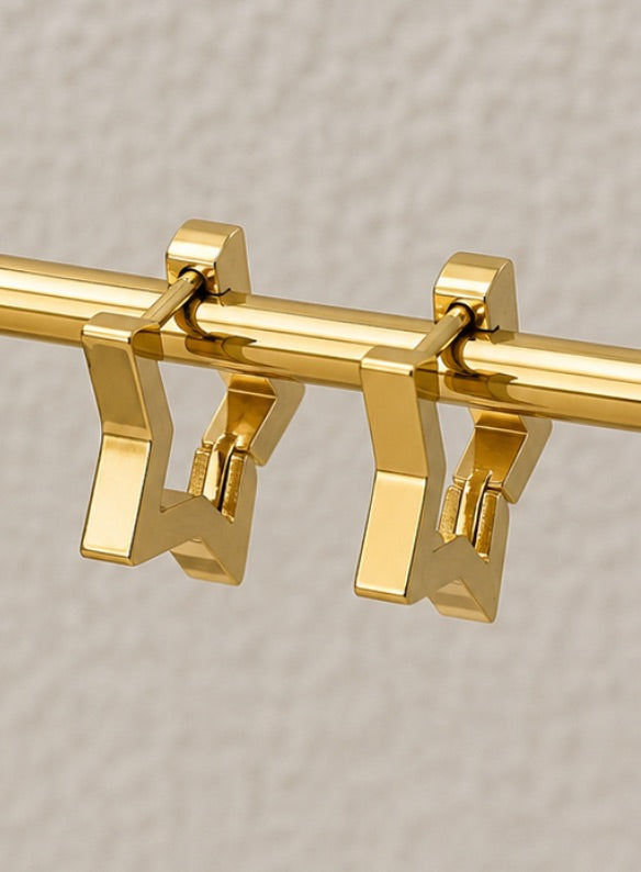 Gold Star Huggie Earrings